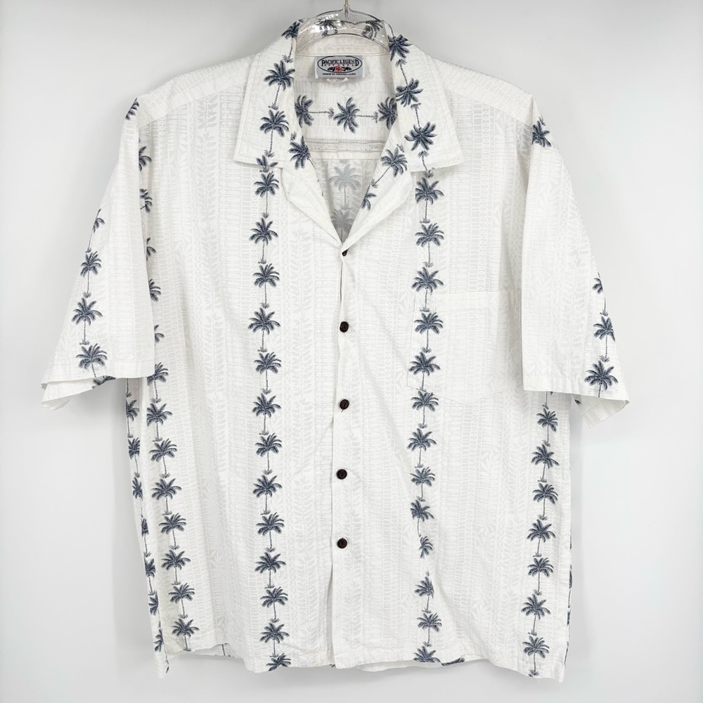 Pacific Legend Classic‎ Hawaiian Shirt Palm Trees Men's XL Tropical